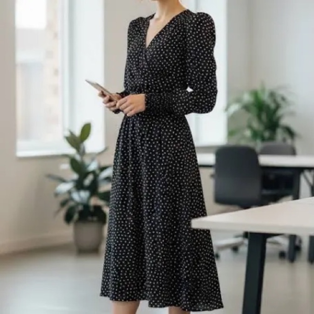 NWOT kate spade Black with White hearts dress
